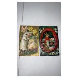 2 happy Easter post cards series 1520a made in
