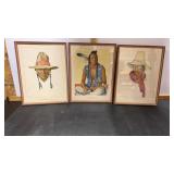 3 Native American Poster Prints approx.
