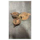 3 Eagle Lock Co. Railroad Padlocks with No Keys
