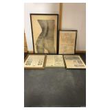 5 Framed Pictures approx 12.5ï¿½x19ï¿½. Chevy info