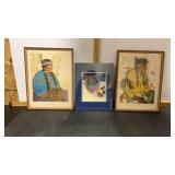 3 Native American Poster Prints approx.