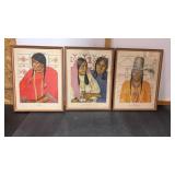 3 Native American Poster Prints approx.