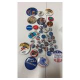 Political pinback buttons