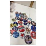 Political pinback buttons