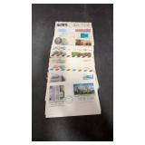 55 1st Day Issue Stamped Postcards .  Some show