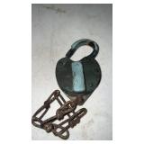 Vintage Deco Railroad Style Padlock, No Key
