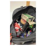 Black and decker bag with an assortment of tools