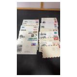 74 1st Day Issue Stamped Envelopes.  Some show