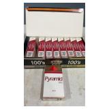 9 Empty Pyramid 100s Cigarette Boxes