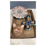 3 Ceramic Wall Hangings , Sun Dial & more