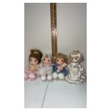 2 dolls ,   1 doll music box and 1 doll tree