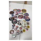 Political pin back buttons