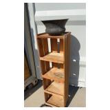 Rolling wood shelf approximately 4ï¿½ tall and