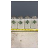 4 Milk Glass Condiment Shakers
