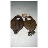 2 Vintage Railroad Padlocks, No Keys,  1 is New