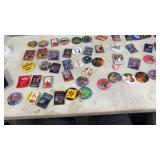 Approx 50 Pinbacks Pins Movies , Fun & more