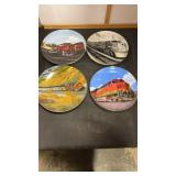 4 Decorative Railroad Plates