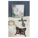 Plaster , Wire, & Metal Wall Hangings, Cross,