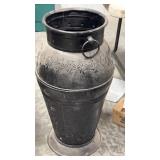 Metal urn vase approximately 30" tall