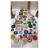 Assortment of pinback buttons