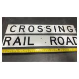 2 Metal Rail Road Crossing Signs