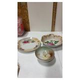 Decorative floral plate serving decorative bowl
