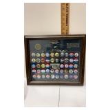 Framed presidential campaign button collection
