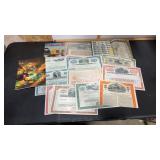 Old Stock Bonds & Stamp book