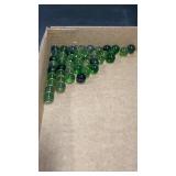 45 Various Marbles.  Mainly Green
