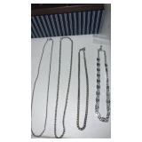 Silver tone necklaces
