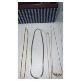 4 gold tone necklaces