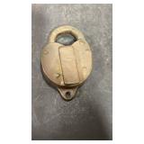 Antique A&W Co Heart Shaped Brass Railroad Lock.