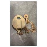 Antique Corbin Cabinet Lock Co. Brass Railroad