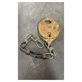 Antique Brass Heart Shaped Railroad Switch Lock