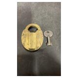 Antique CB&QRR Brass Railroad Switch Lock with