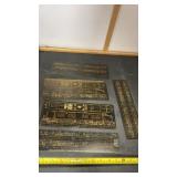 5 Etched Brass Railroad Locomotive Plates