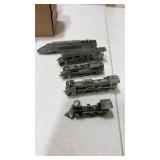 Set of 5 pewter locomotives.
