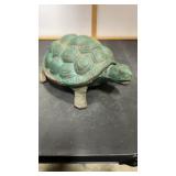 Cast Iron Turtle Statue approx 17x9.5x7
