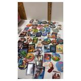 Movie themed pinback buttons