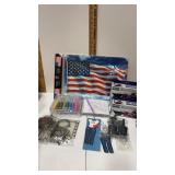 3 D vision glasses , American flag tray  and