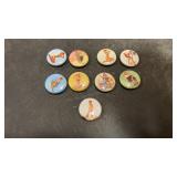 9  Vintage-Style Pin-Up Girls Pin Backs Buttons