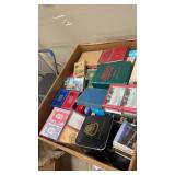 Box of Railroad & Various Playing Card Decks, Box
