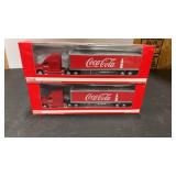 Two Motor City 1.87 Scale Coca-Cola Semi Truck &