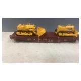 ATSF Railroad HOnScsle Flatcar w/ 2 Bulldozers