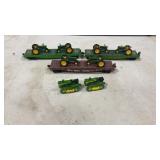 HO Scale 2 John Deere & 1 Rock Island Flat Cars