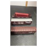 3 HO Scale Railroad Cars 2 Box Cars & Storage