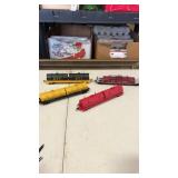 Lot of HO scale model train cars including steel