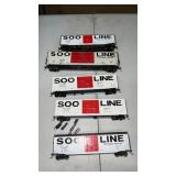 Lot of 5 SOO LINE cargo train cars