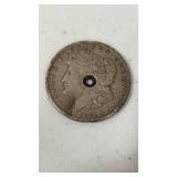 1921 Morgan Silver Dollar with hole in middle