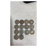 (14) . 1947 . Silver dimes